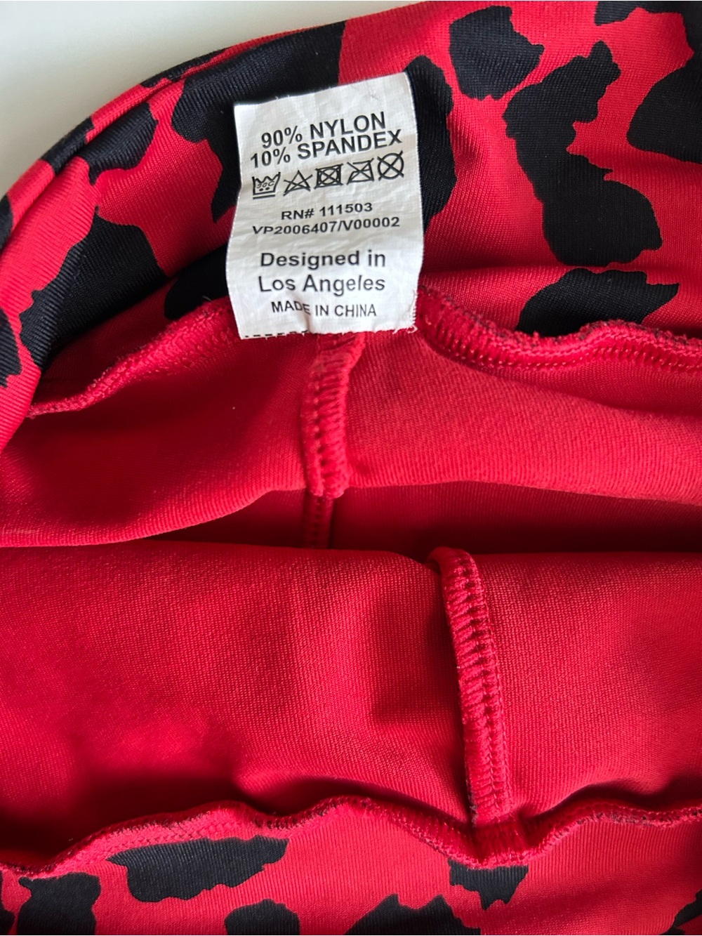 Lici Fit High-Rise Red Leopard Print Women's Active Leggings Size Small - Picture 6 of 8